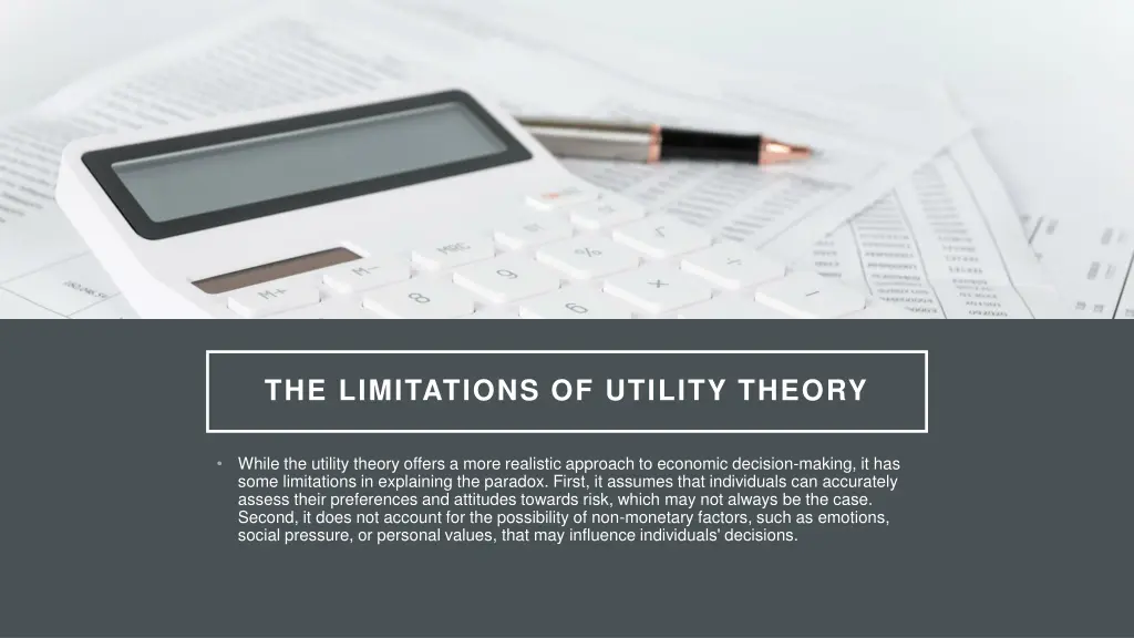 the limitations of utility theory