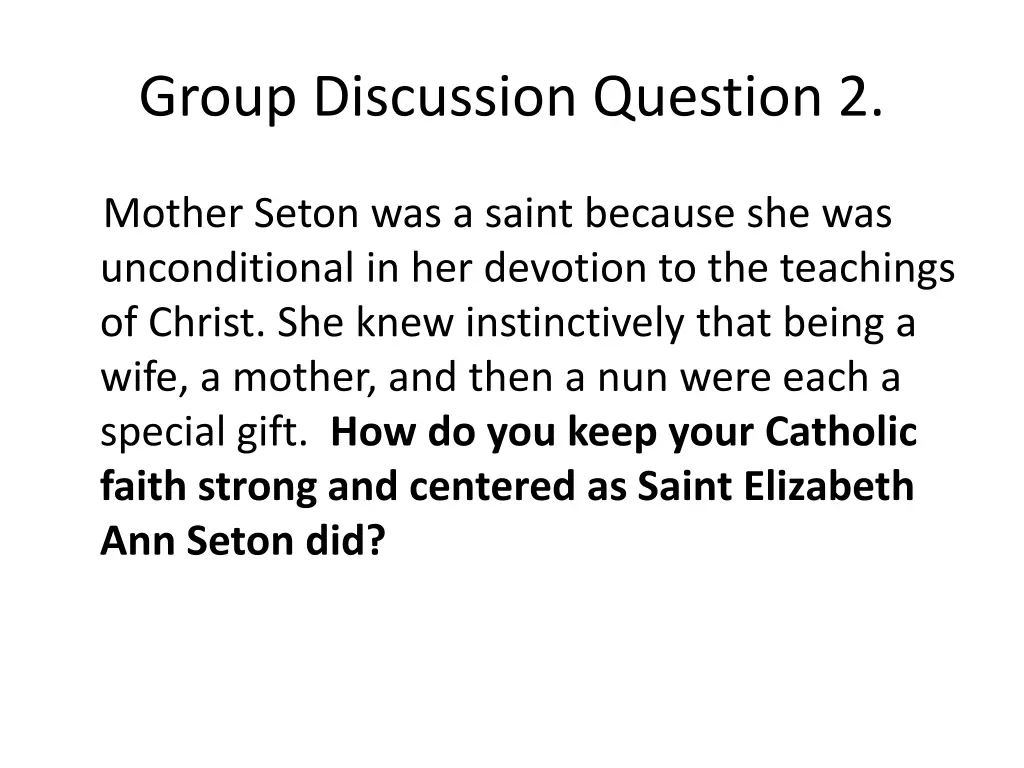 group discussion question 2