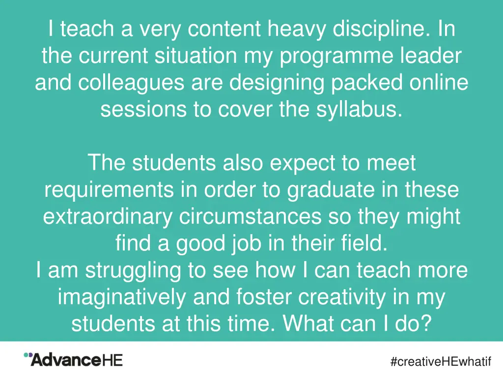 i teach a very content heavy discipline