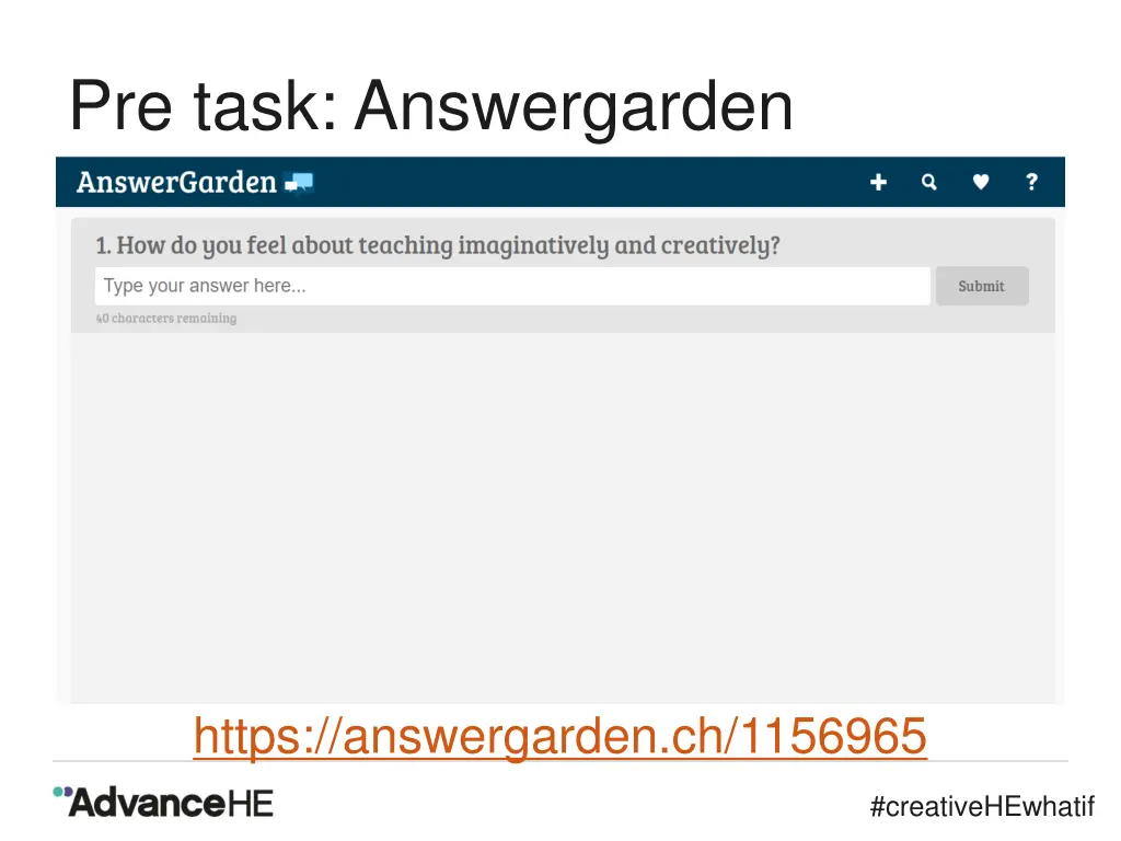pre task answergarden