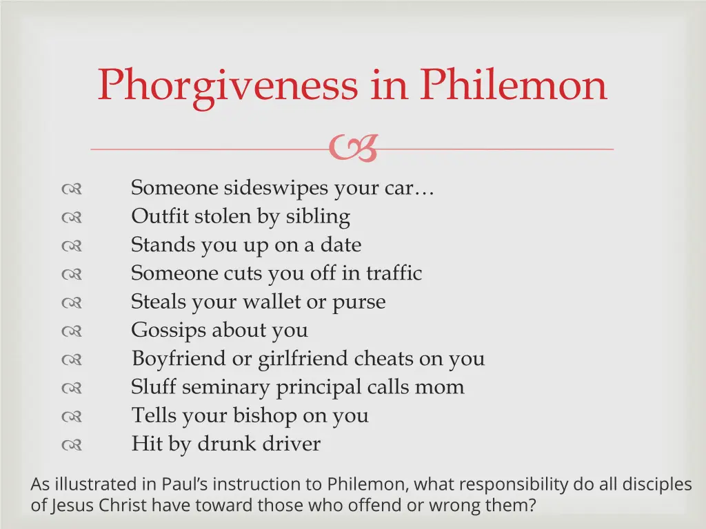 phorgiveness in philemon