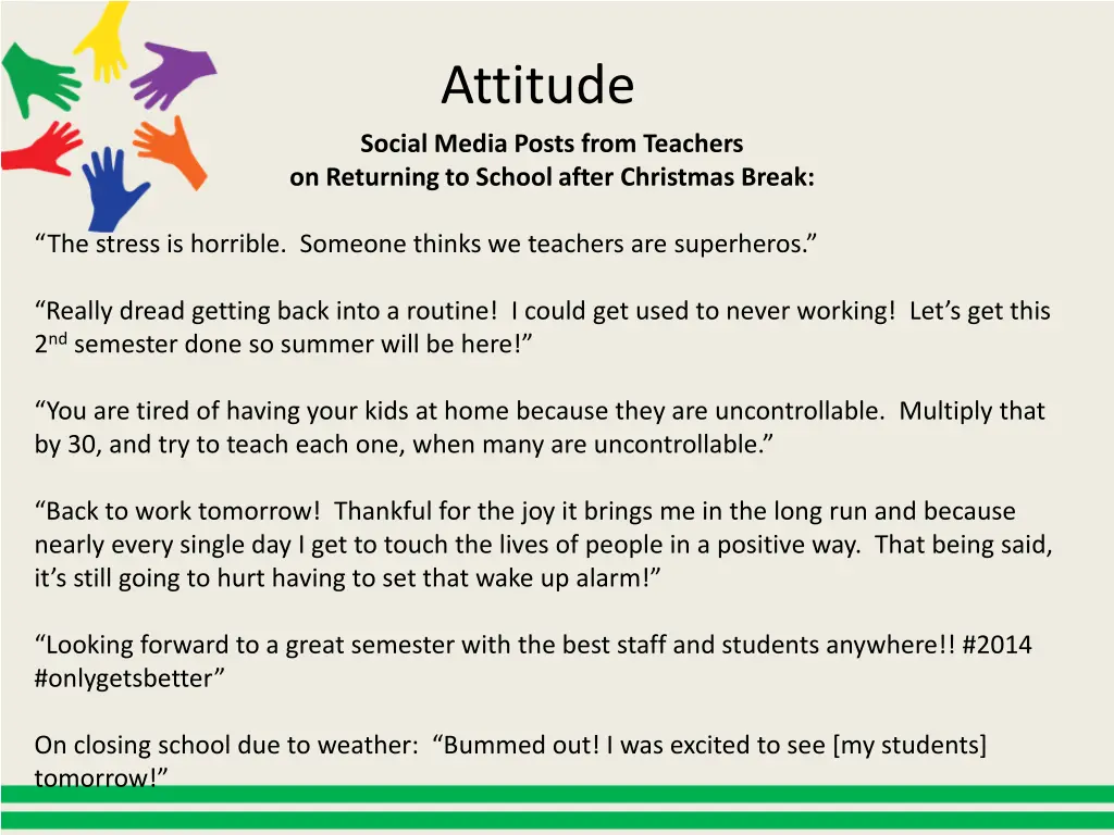 attitude social media posts from teachers