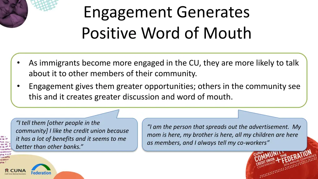 engagement generates positive word of mouth