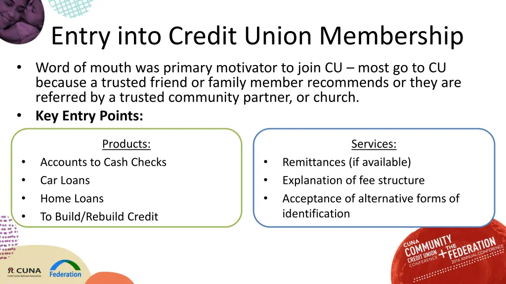 entry into credit union membership word of mouth