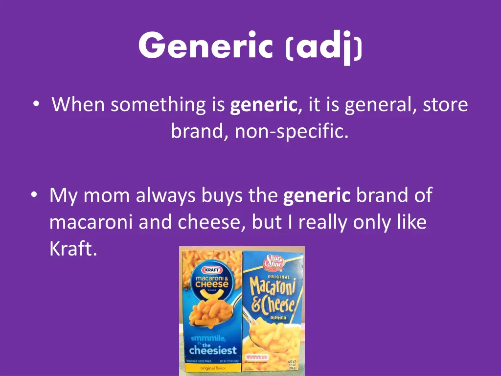 generic adj