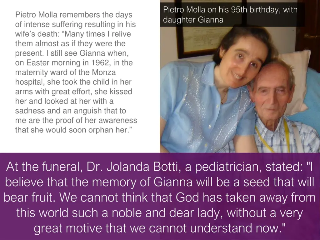 pietro molla on his 95th birthday with daughter