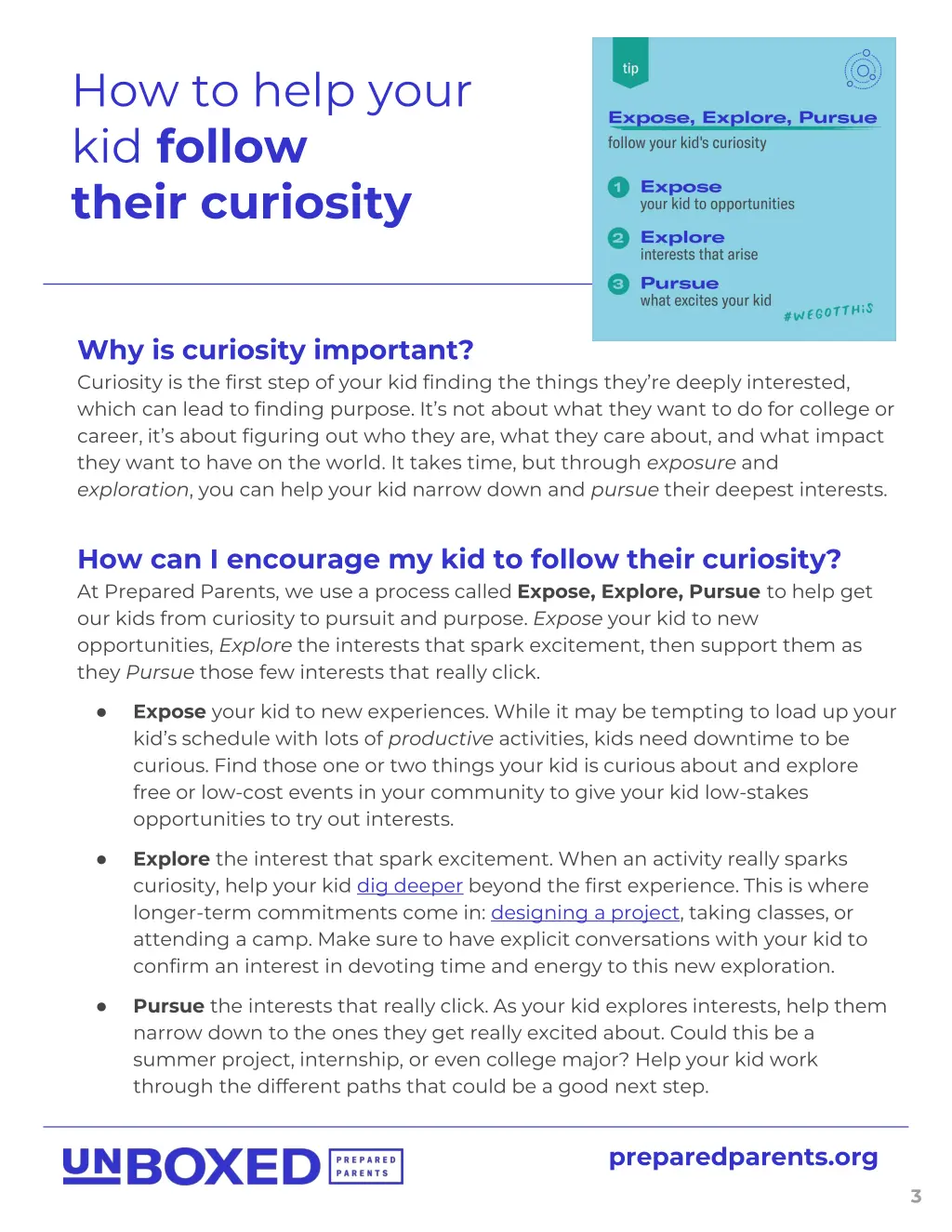 how to help your kid follow their curiosity