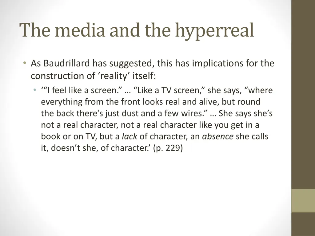 the media and the hyperreal 3