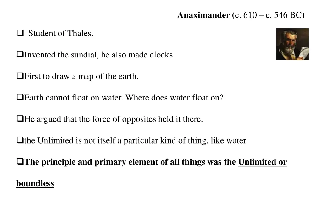 anaximander c 610 c 546 bc