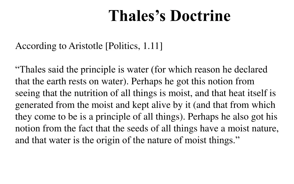 thales s doctrine