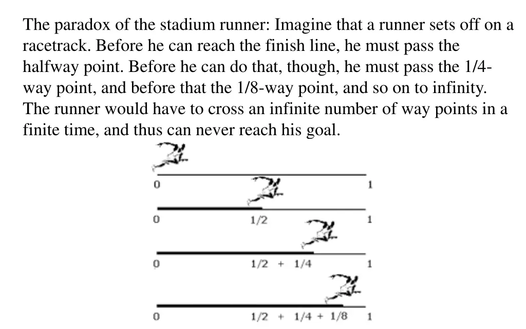 the paradox of the stadium runner imagine that