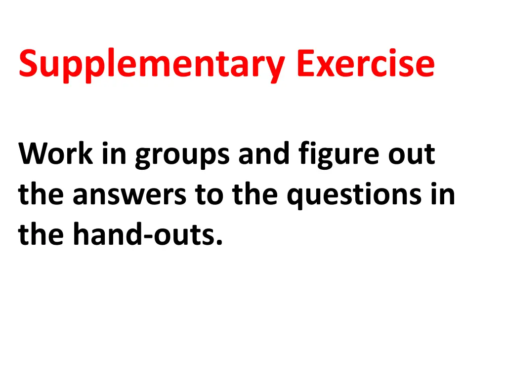 supplementary exercise