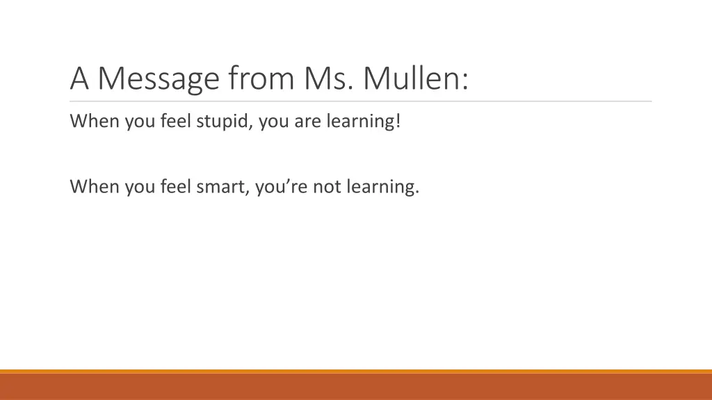 a message from ms mullen