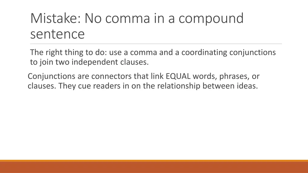 mistake no comma in a compound sentence