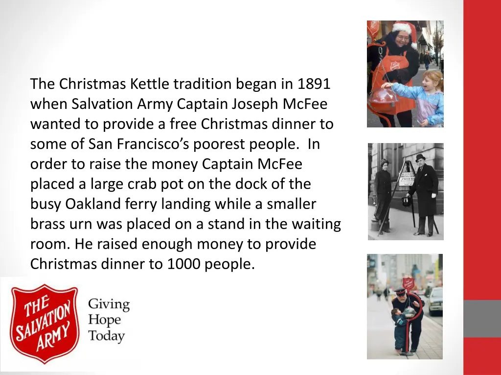 the christmas kettle tradition began in 1891 when