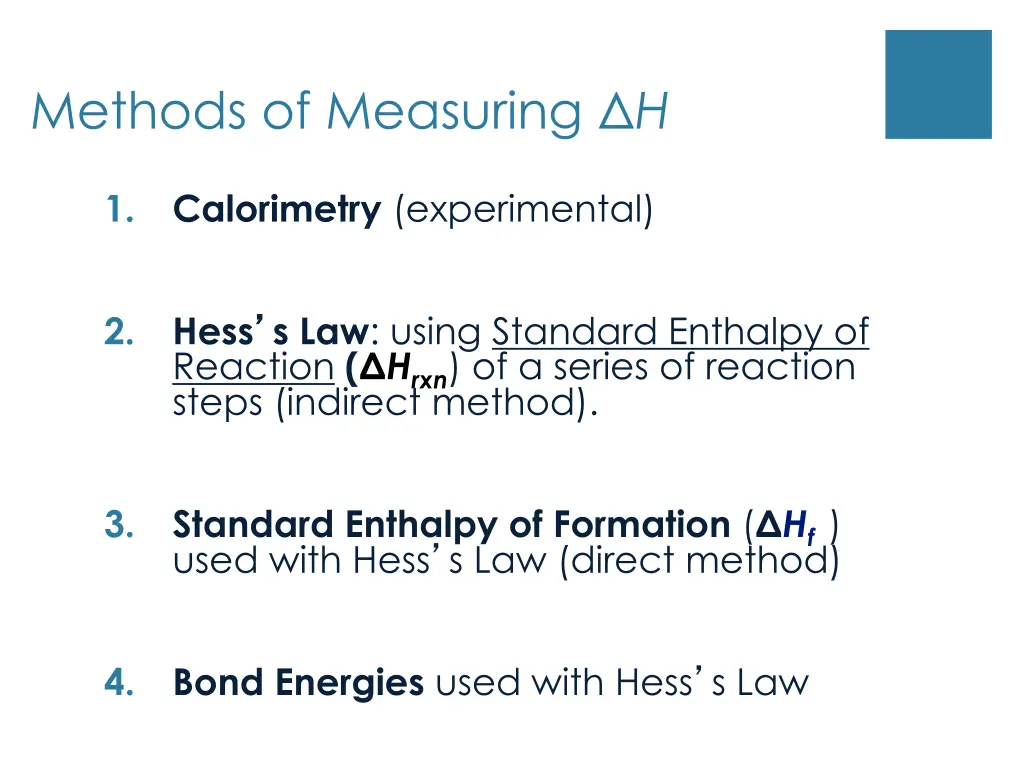 methods of measuring h