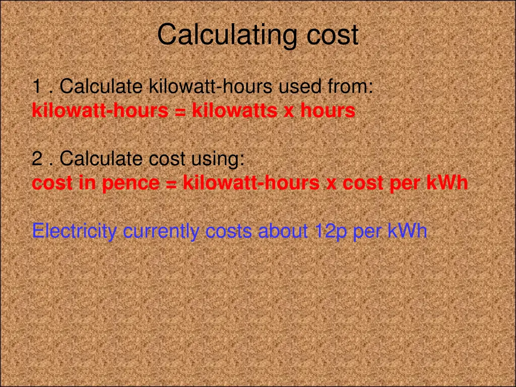 calculating cost