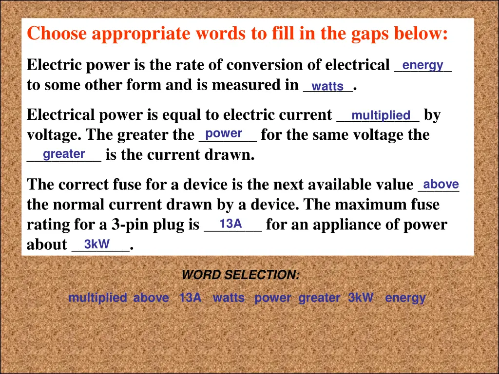 choose appropriate words to fill in the gaps below 1