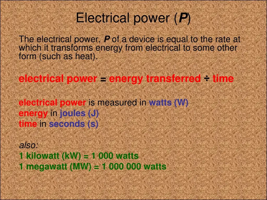 electrical power p