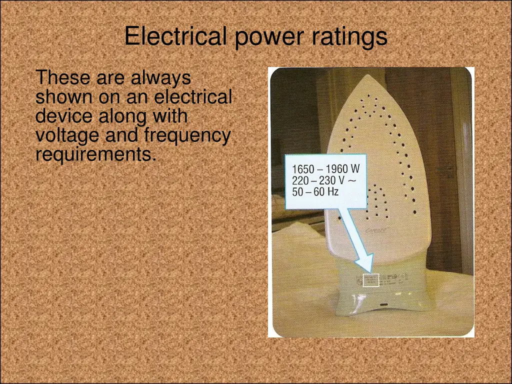 electrical power ratings