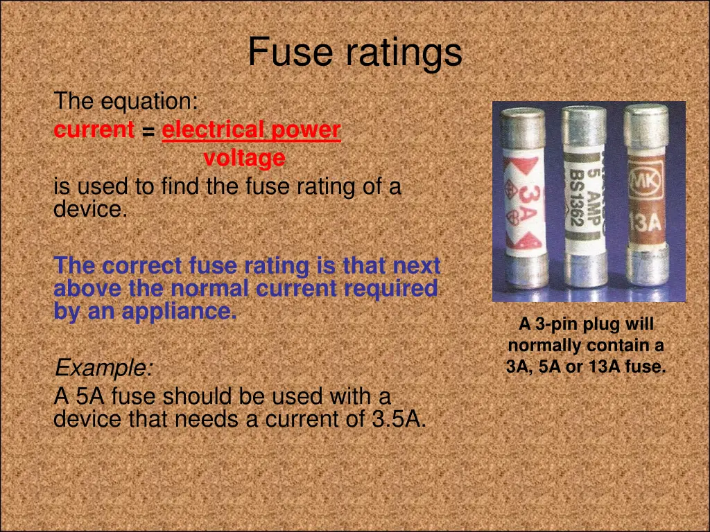 fuse ratings