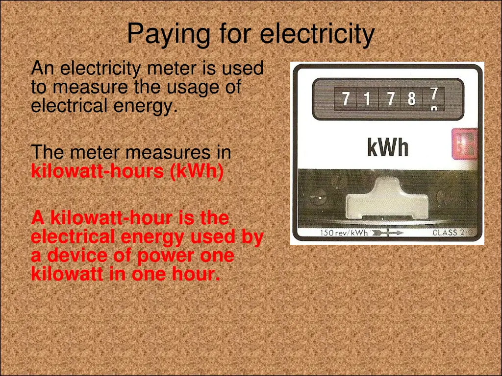 paying for electricity an electricity meter