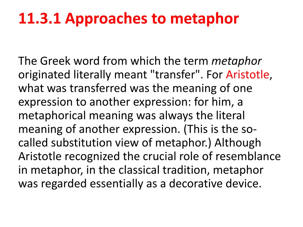 11 3 1 approaches to metaphor