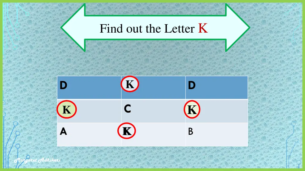 find out the letter k