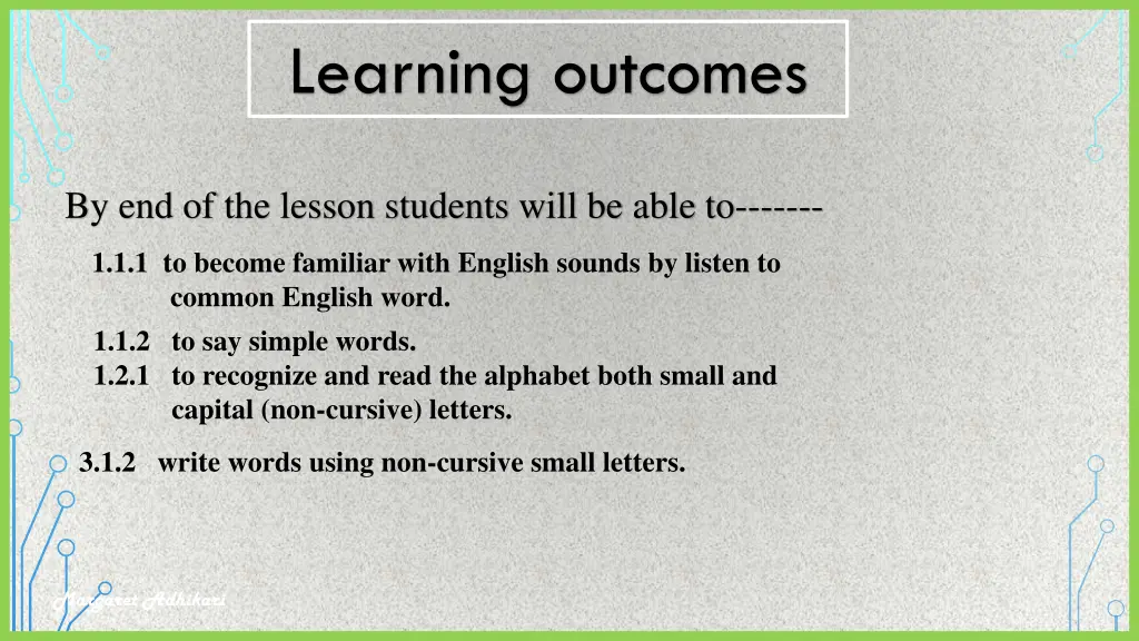 learning outcomes