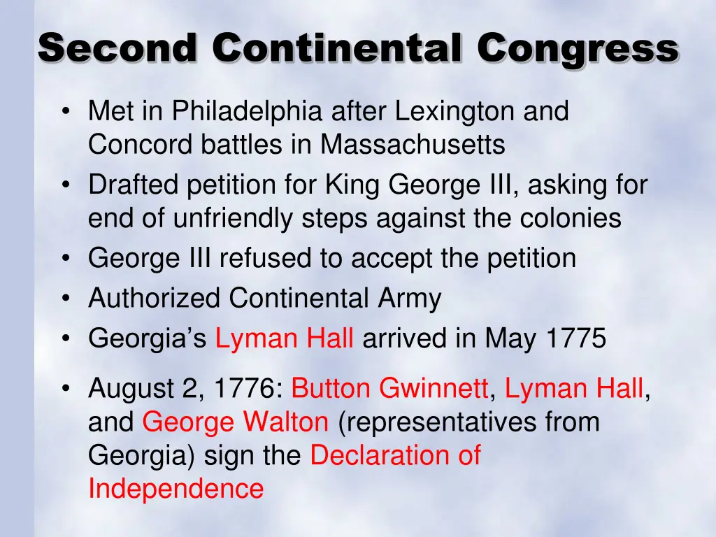 second continental congress