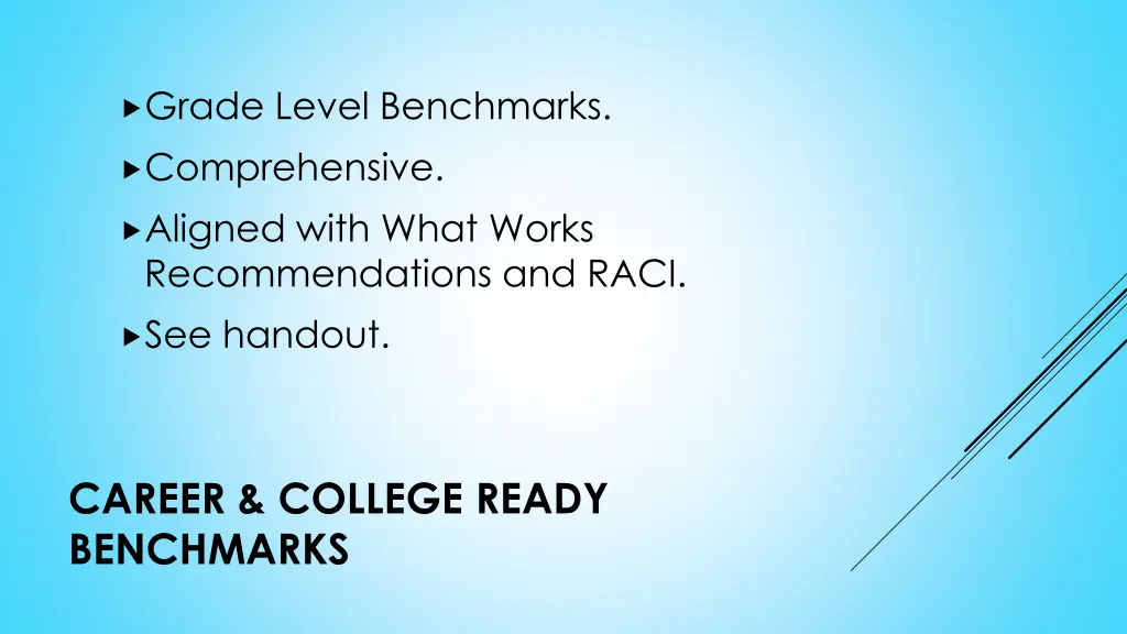 grade level benchmarks