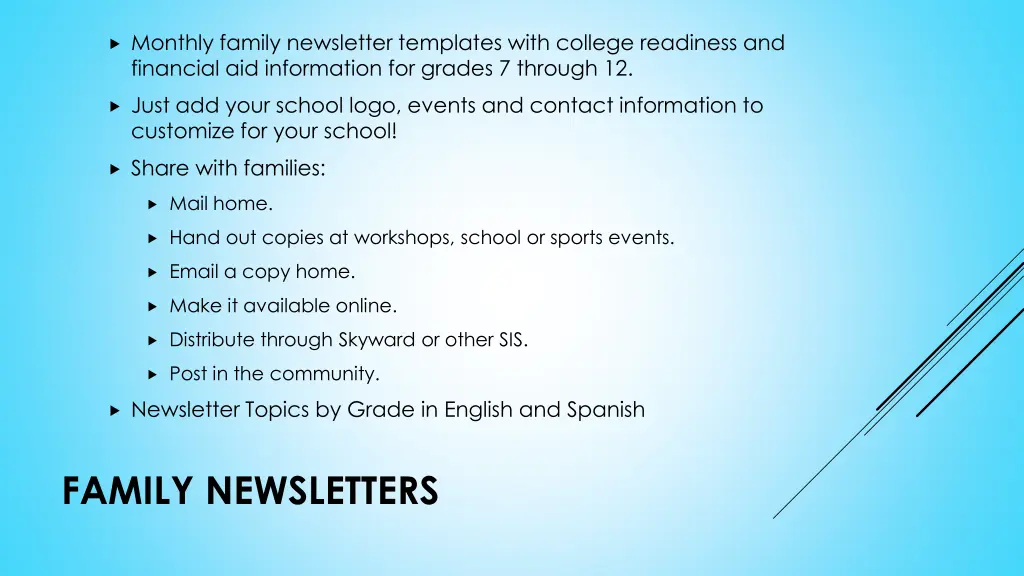 monthly family newsletter templates with college