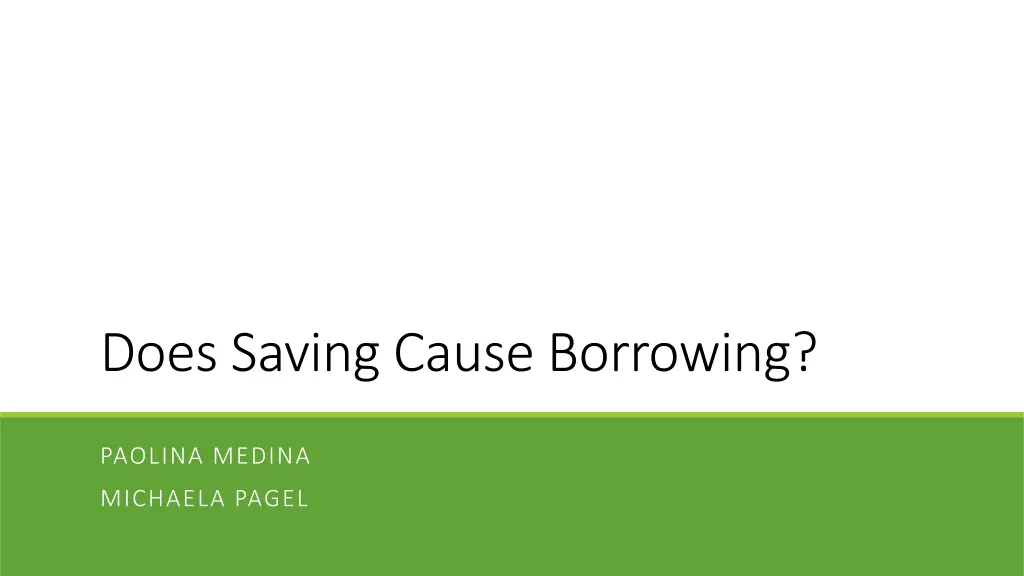 does saving cause borrowing