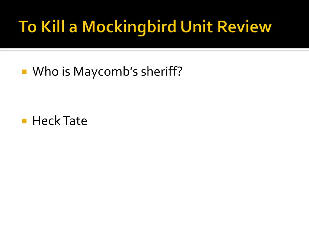 who is maycomb s sheriff