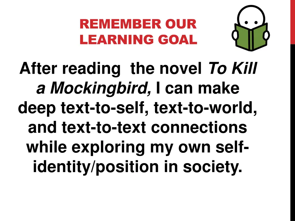 remember our learning goal