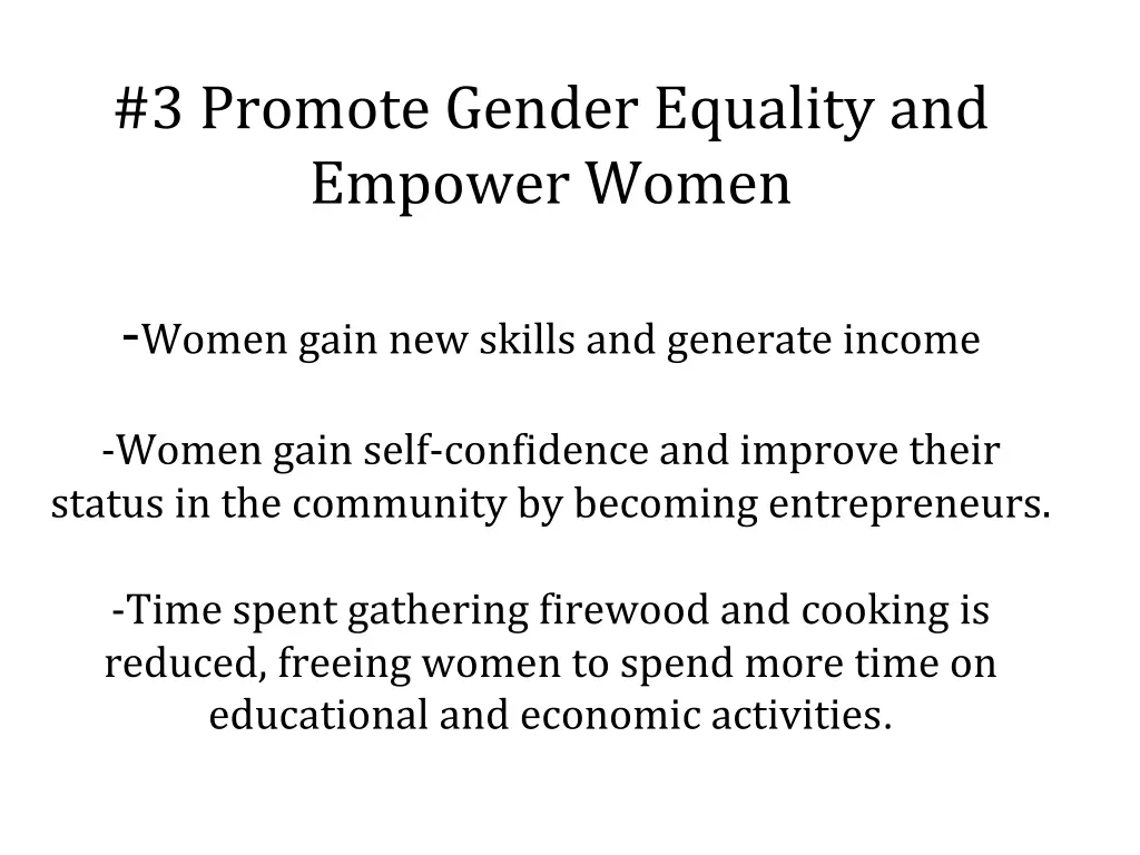 3 promote gender equality and empower women