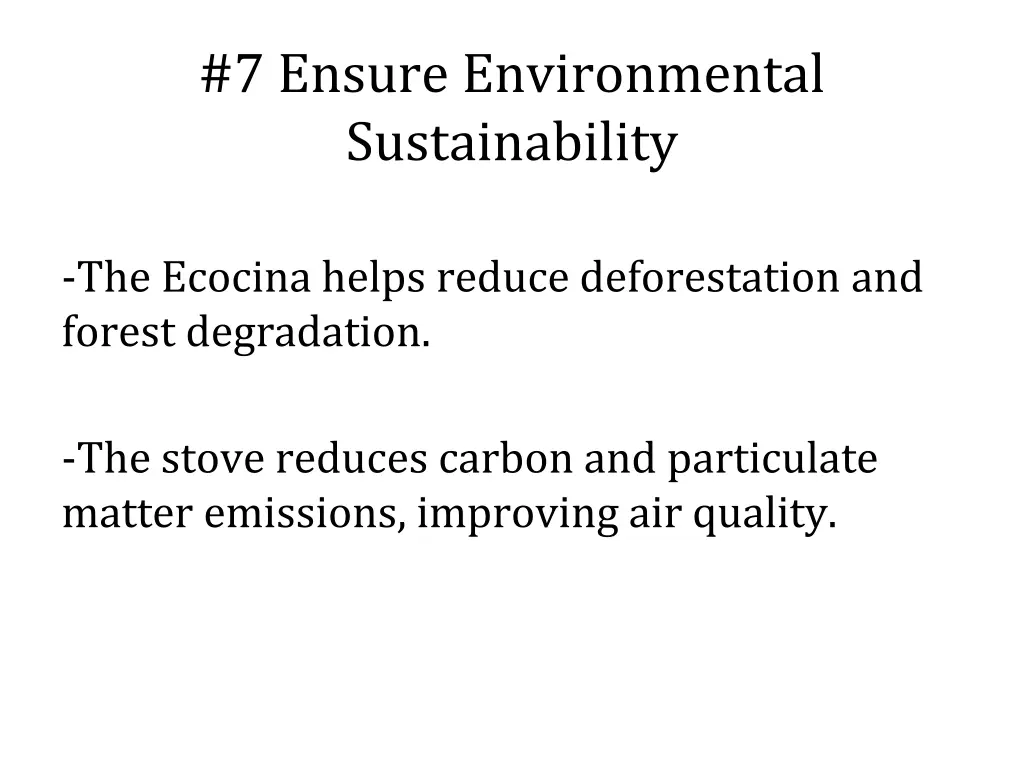 7 ensure environmental sustainability