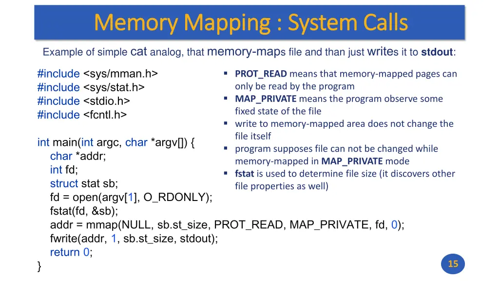 memory mapping system calls memory mapping system