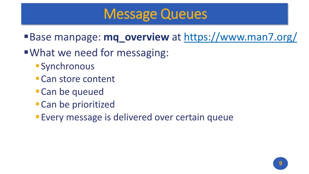 message queues message queues