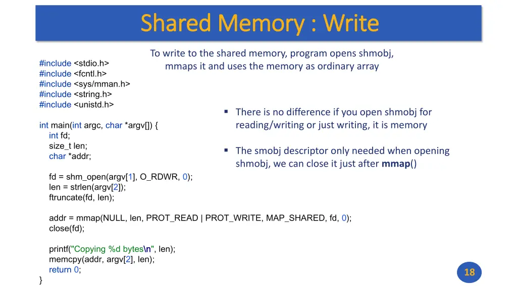 shared memory write shared memory write