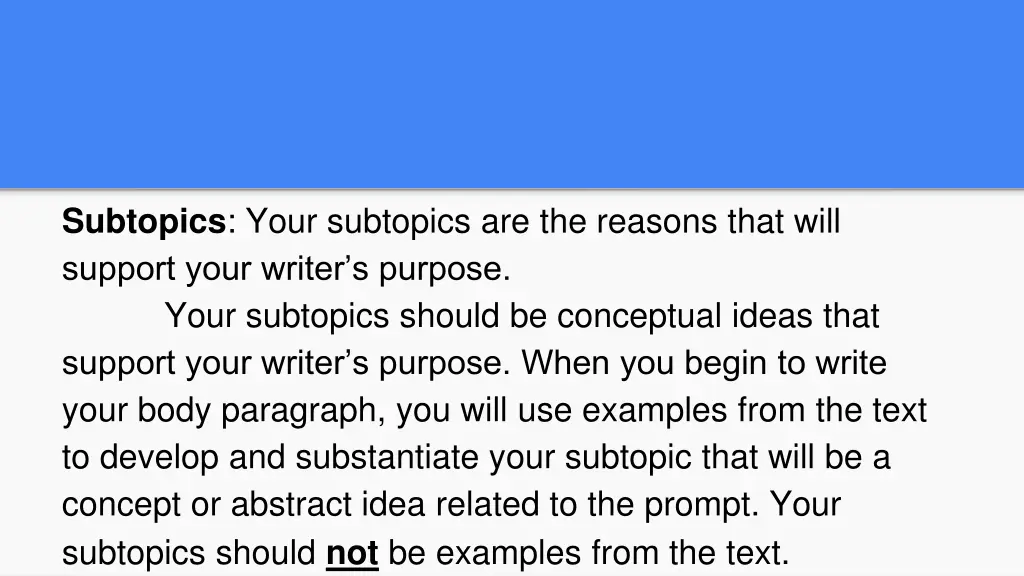 subtopics your subtopics are the reasons that