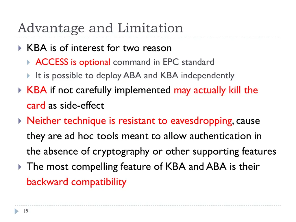 advantage and limitation