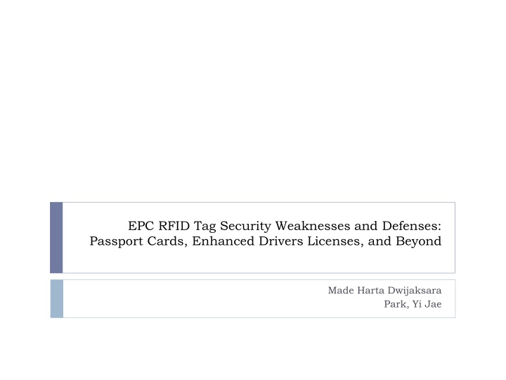 epc rfid tag security weaknesses and defenses