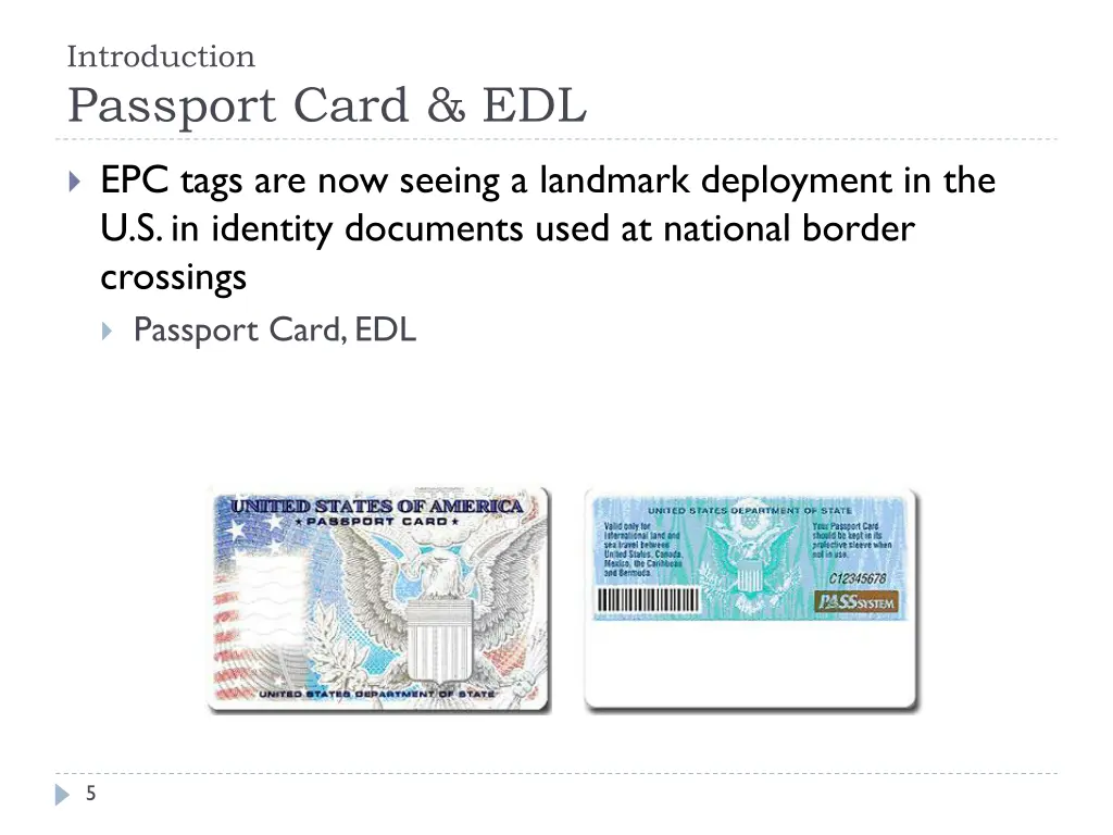 introduction passport card edl