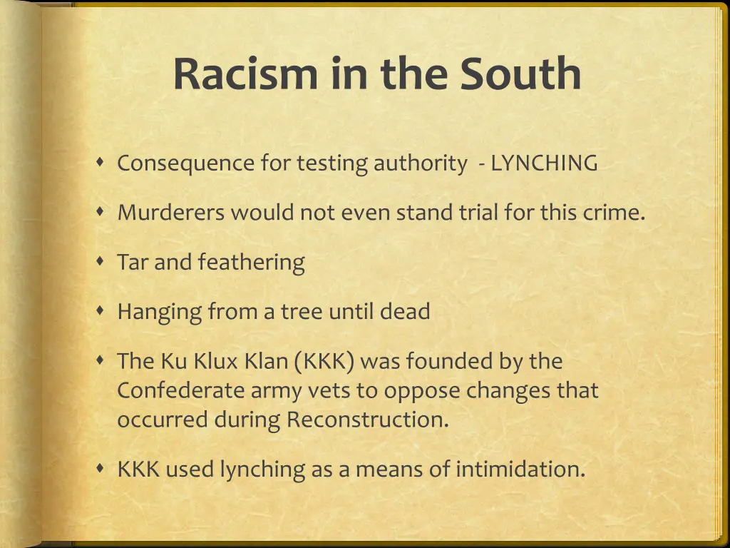 racism in the south 1