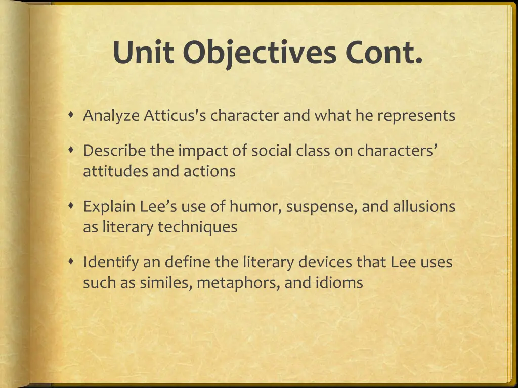 unit objectives cont