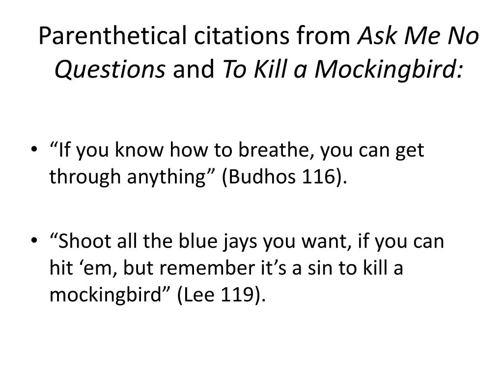 parenthetical citations from ask me no questions