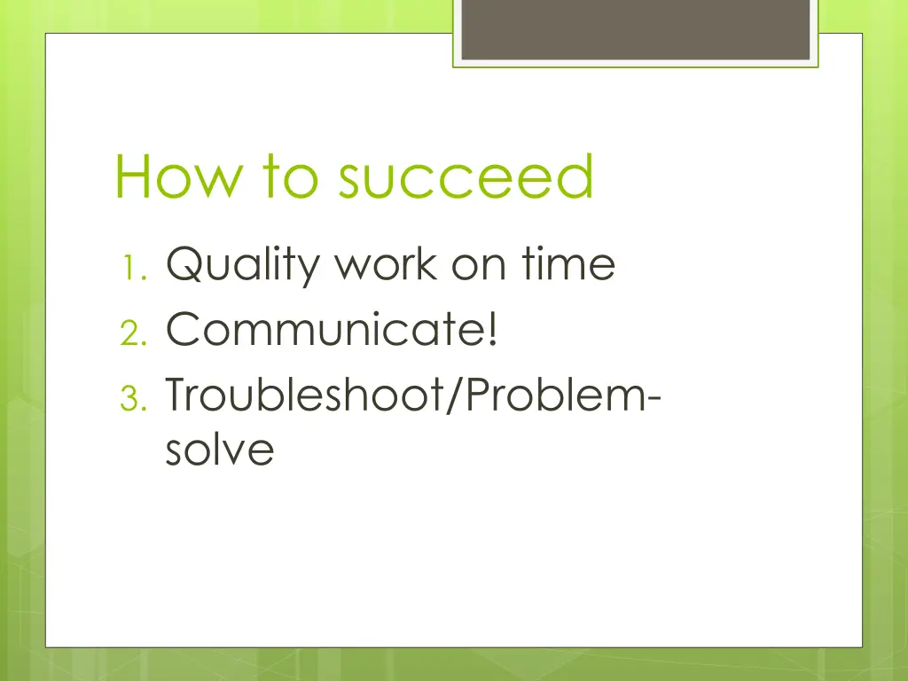 how to succeed