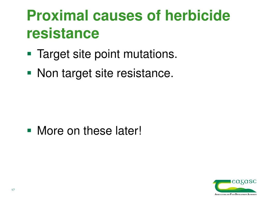 proximal causes of herbicide resistance target