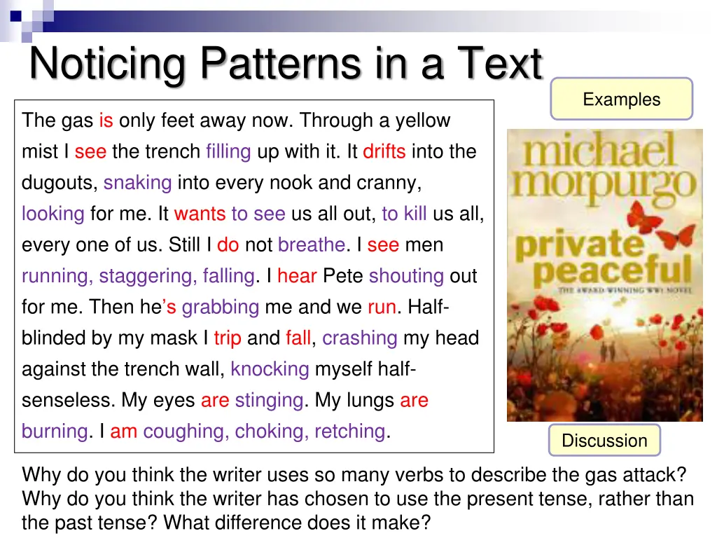 noticing patterns in a text 1